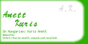 anett kuris business card